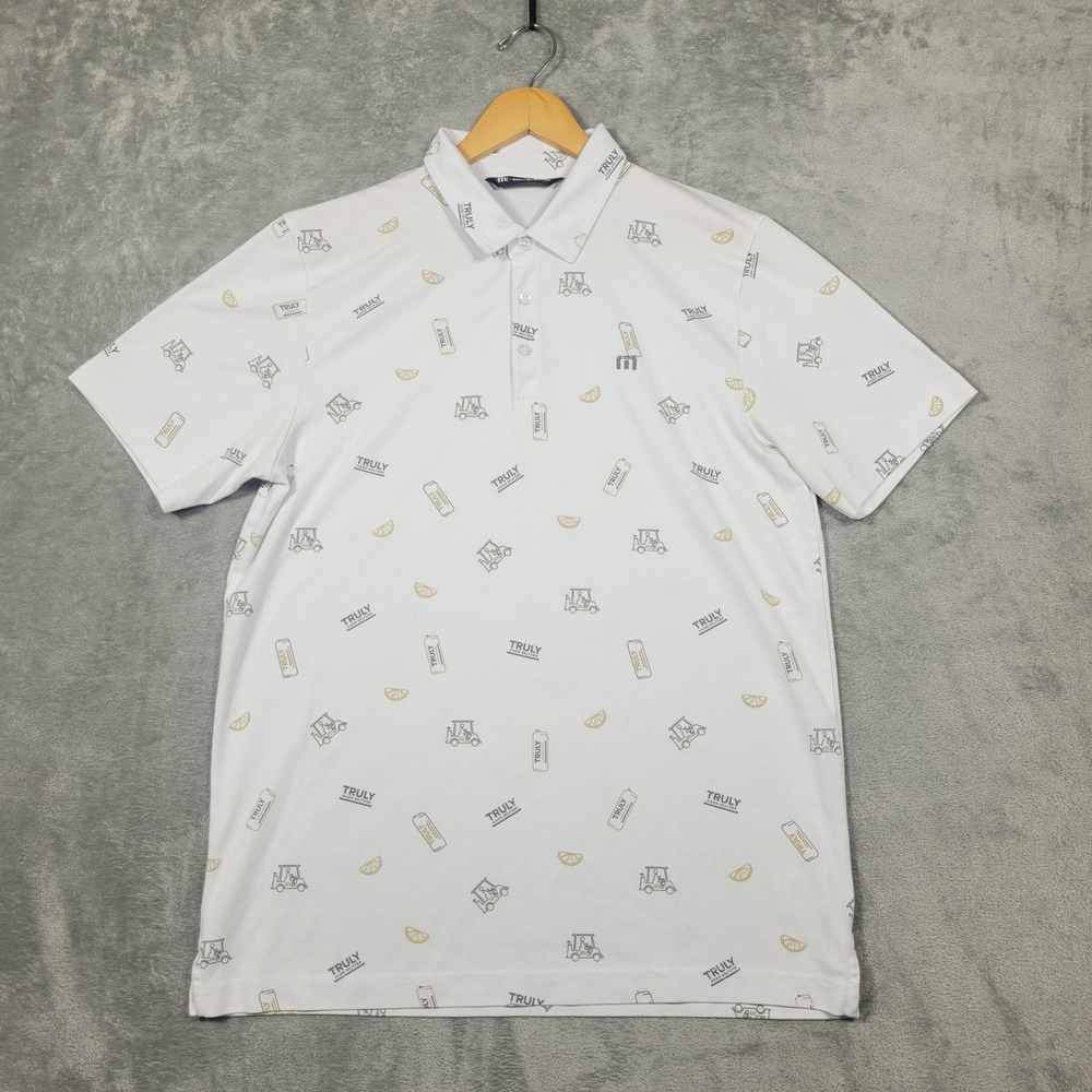 TRAVIS MATHEW x TRULY HARD SELTZER Mens Large Polo Shirt Golf White